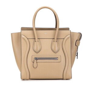 Celine Luggage Handbag Beige Dune Calfskin